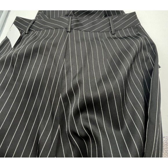 19 Cooper Front Seam Wide Leg Pants In Black/ White Stripes, Sz. L - Picture 10 of 10